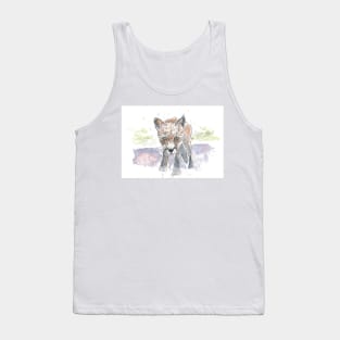 Little fox cub line drawing Tank Top